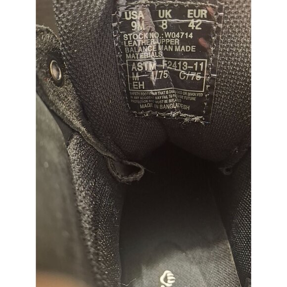 Wolverine Black Leather Mens Work Boots Size 9M - Picture 7 of 10